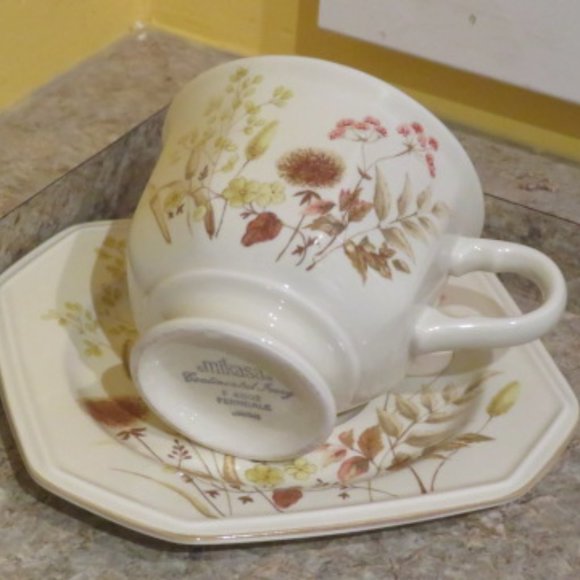 MIKASA Continental Ivory FERNDALE 2 Teacups 2 Saucers SET (K241) - Picture 4 of 9